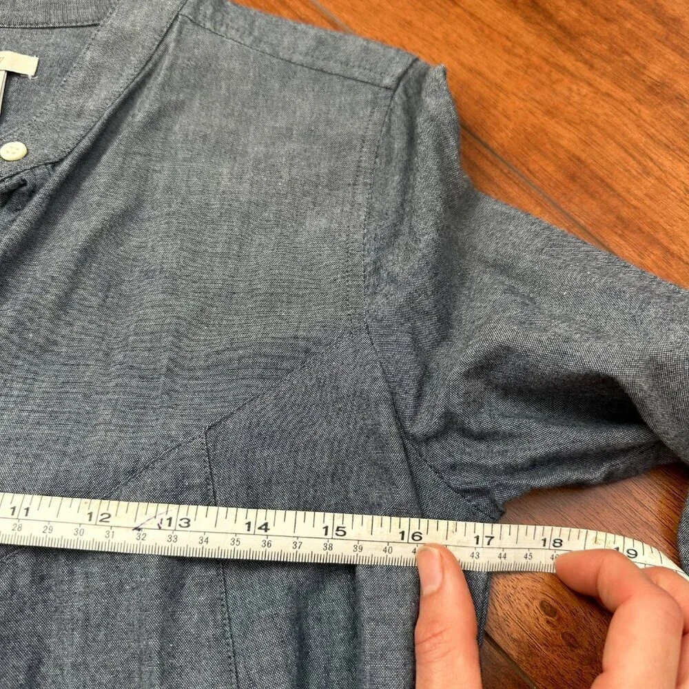 J. Crew Chambray Pararuffle Button Down Shirt Size 2